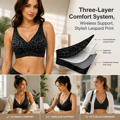 ๐Super Firming Leopard Print Jelly Bra | Women Wirefree Bras ๐No More Sagging Breasts
