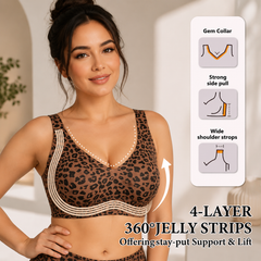 ๐Super Firming Leopard Print Jelly Bra | Women Wirefree Bras ๐No More Sagging Breasts