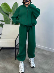 Women's 2 Piece Sets Zipper Outfits Casual Long Sleeve Sweatsuits Sets