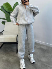 Women's 2 Piece Sets Zipper Outfits Casual Long Sleeve Sweatsuits Sets