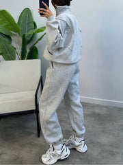 Women's 2 Piece Sets Zipper Outfits Casual Long Sleeve Sweatsuits Sets
