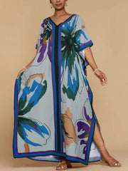 Women Beach Swimsuit Cover Up V Neck Maxi Dress