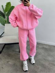 Women's 2 Piece Sets Zipper Outfits Casual Long Sleeve Sweatsuits Sets
