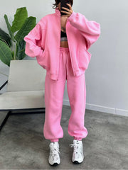 Women's 2 Piece Sets Zipper Outfits Casual Long Sleeve Sweatsuits Sets
