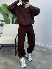 Women's 2 Piece Sets Zipper Outfits Casual Long Sleeve Sweatsuits Sets