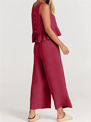 Women's Summer 2 Piece Outfits - Lounge Set with Pockets