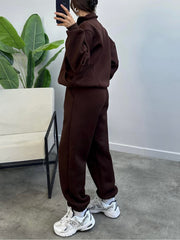 Women's 2 Piece Sets Zipper Outfits Casual Long Sleeve Sweatsuits Sets