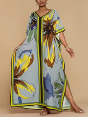Women Beach Swimsuit Cover Up V Neck Maxi Dress