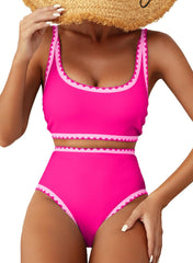 Women's Bikini Sets Floral Print Whip Stitch 2 Piece Swimsuits