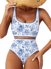 Women's Bikini Sets Floral Print Whip Stitch 2 Piece Swimsuits