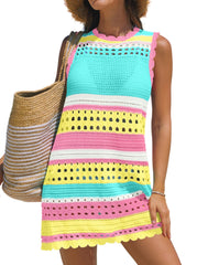 Women’s Crochet Knit Swim Cover-Up Dress