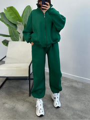 Women's 2 Piece Sets Zipper Outfits Casual Long Sleeve Sweatsuits Sets