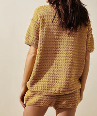 Women Knitted Two Piece Sweater Set