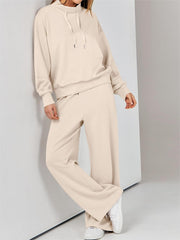Womens 2 Piece Outfits Sweatsuit Set Drawstring Sweatshirt Lounge Set(BUY 2 FREE SHIPPING)