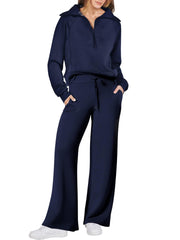 Limited time sale🔥Women's Navy Collar Half Zip Suit