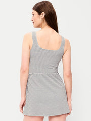 Matte Side-Tie Swim Dress