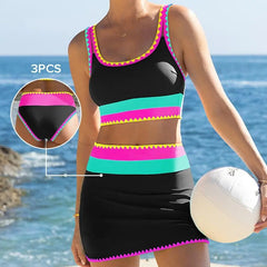 Women Tummy Control High Waisted Bikini 3 Piece Bathing Suits