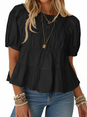 Women's Ruffled Puff Short Sleeves