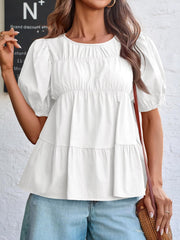 Women's Ruffled Puff Short Sleeves