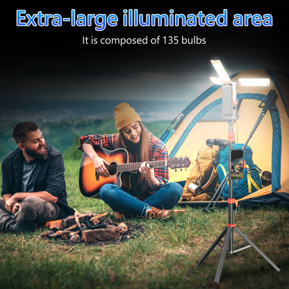3-Head Rechargeable Camping Light with Tripod