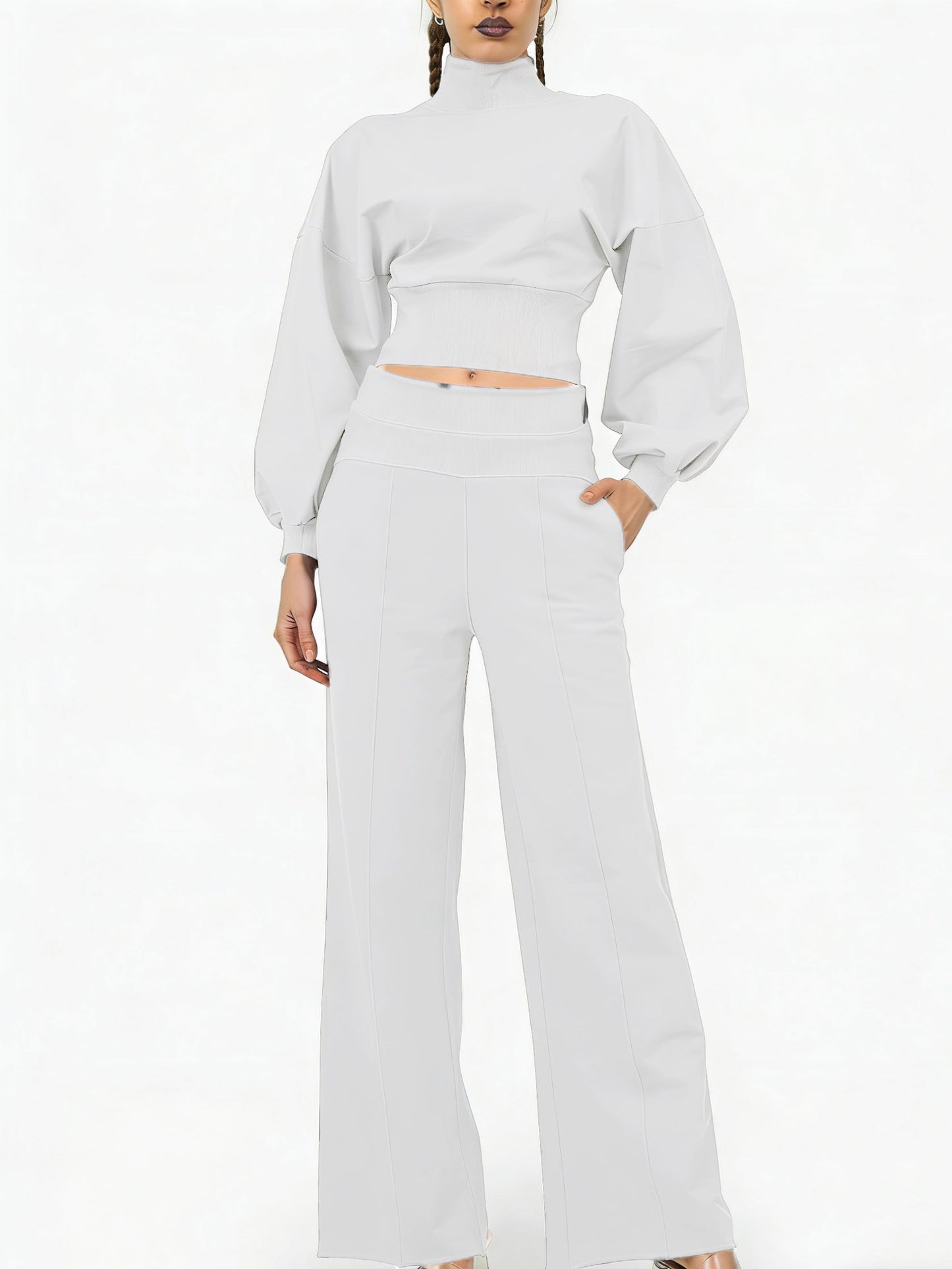 Women's 2-Piece Turtleneck Workout Set