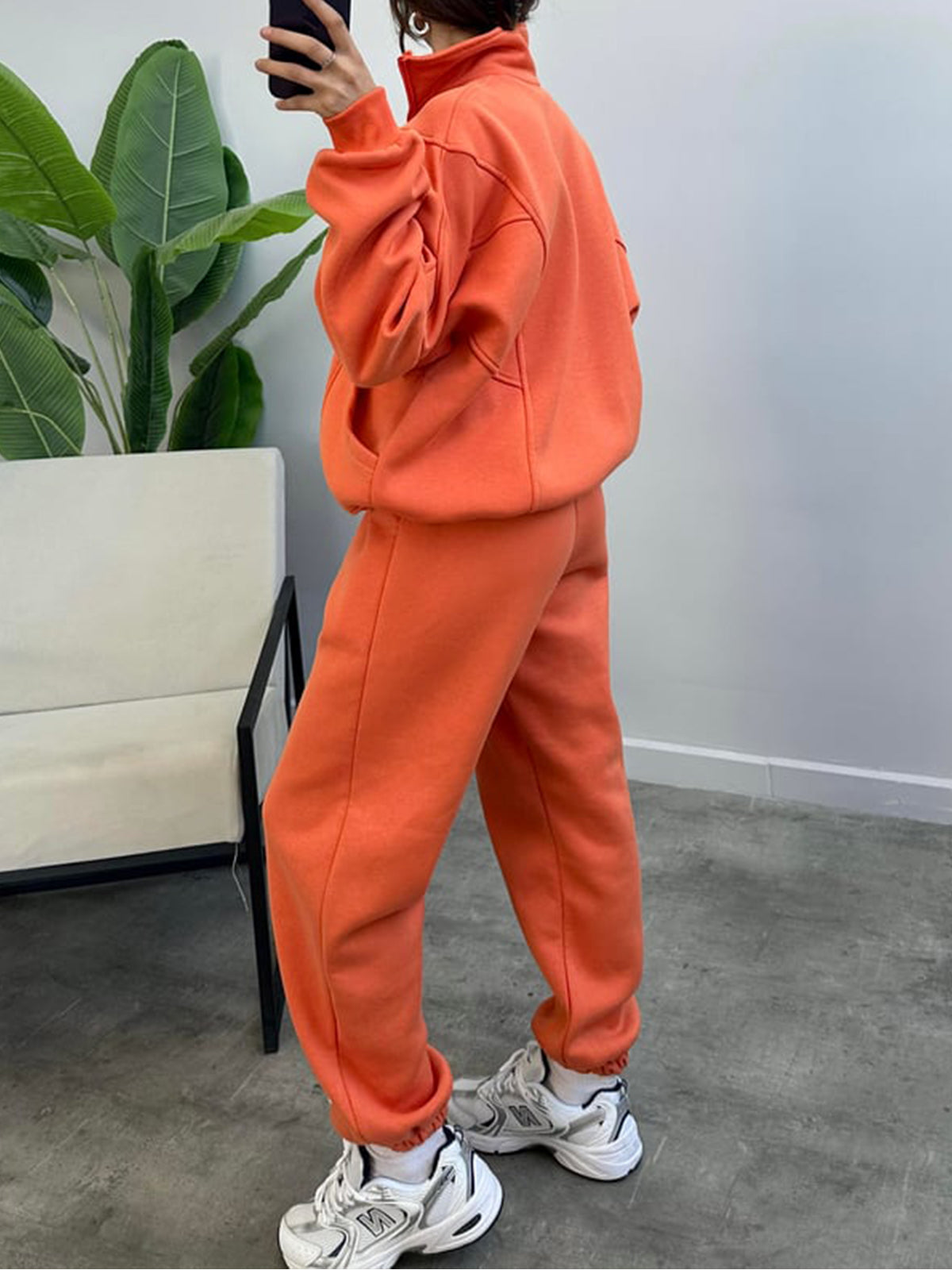 Women's 2 Piece Sets Zipper Outfits Casual Long Sleeve  Sweatsuits Sets