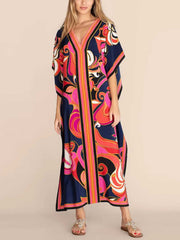 Women Beach Swimsuit Cover Up V Neck Maxi Dress