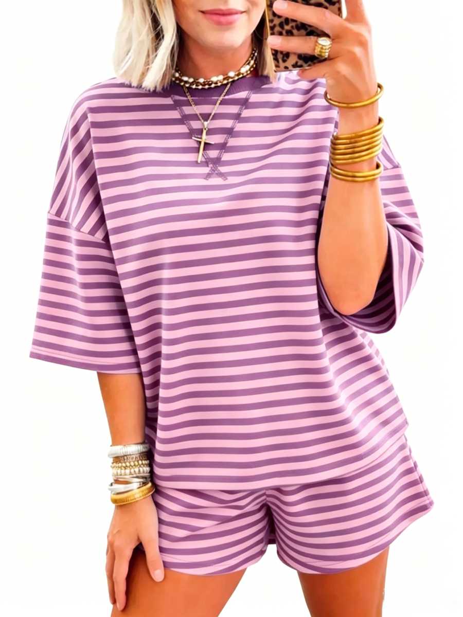 ⏰Hot Sale-Women's Cozy 2-Piece Ribbed Shorts Set