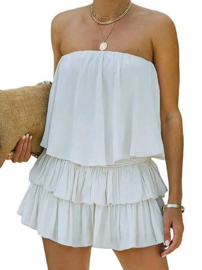 Women's Summer Style Off-The-Shoulder Smocked Romper