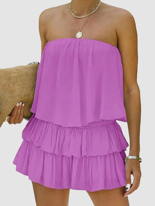 Women's Summer Style Off-The-Shoulder Smocked Romper