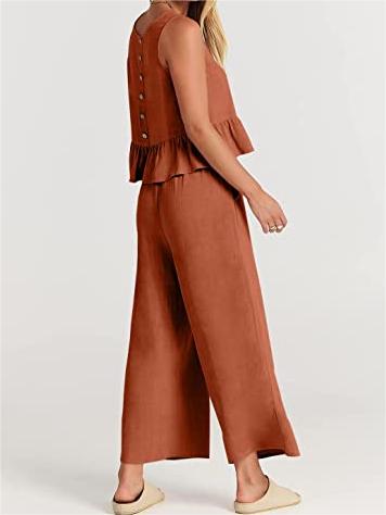Women's Summer 2 Piece Outfits - Lounge Set with Pockets