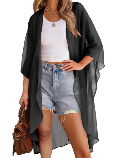 Women's Multi-Print Kimono Beach Cover-Up Cardigan
