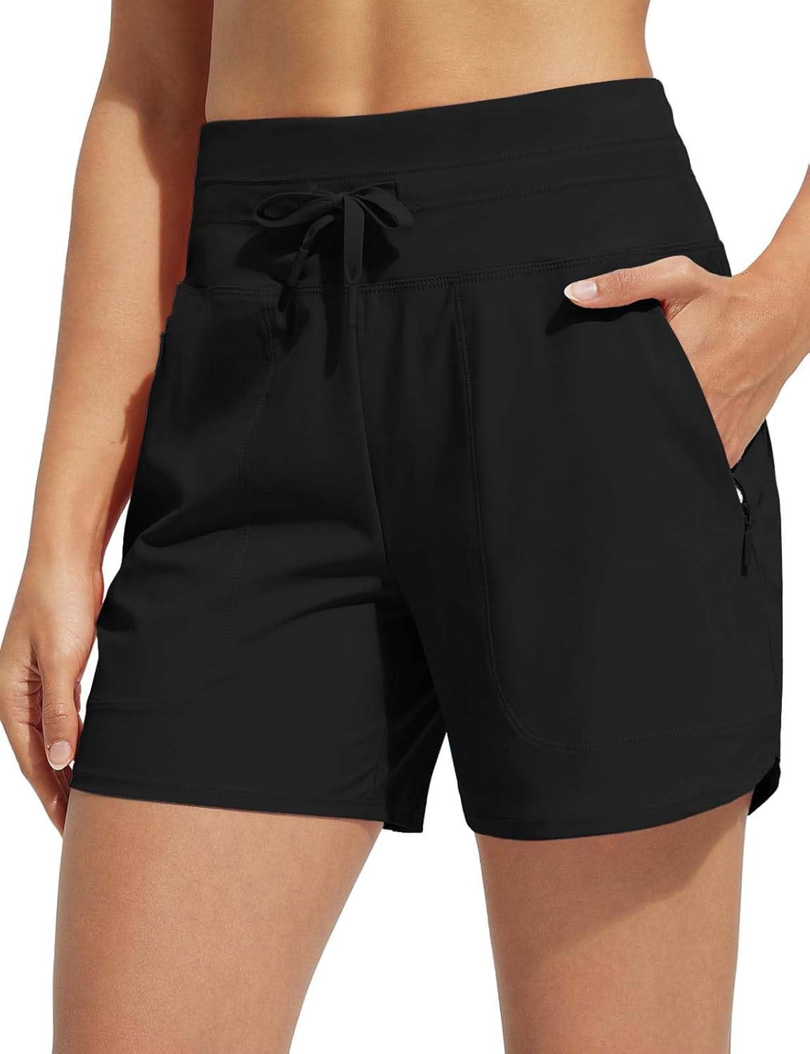✨Women's 5" Swim Board Shorts High Waisted Quick Dry Swimsuit Swimming Bottoms