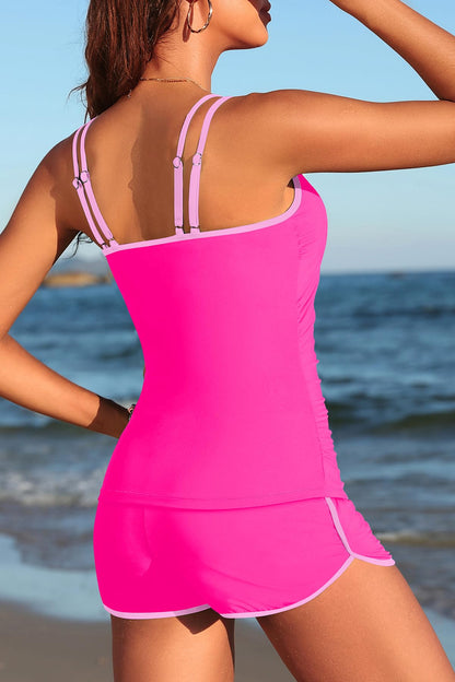 Women Tankini Swimsuit with Shorts - Two Piece Tummy Control Bathing Suit