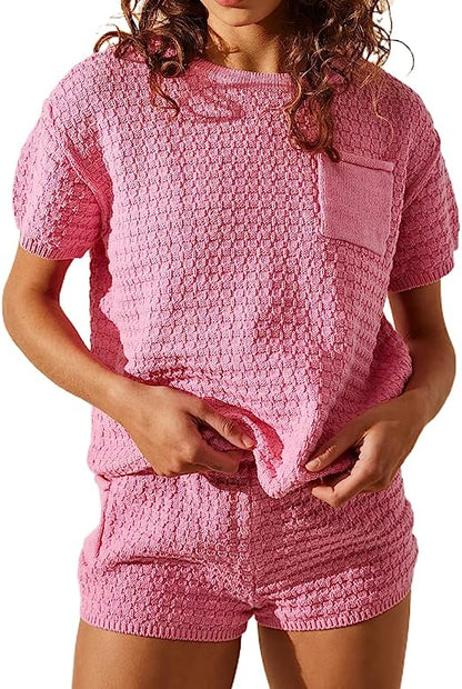 Women Knitted Two Piece Sweater Set