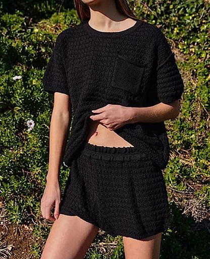 Women Knitted Two Piece Sweater Set