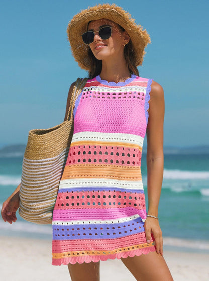 Women’s Crochet Knit Swim Cover-Up Dress