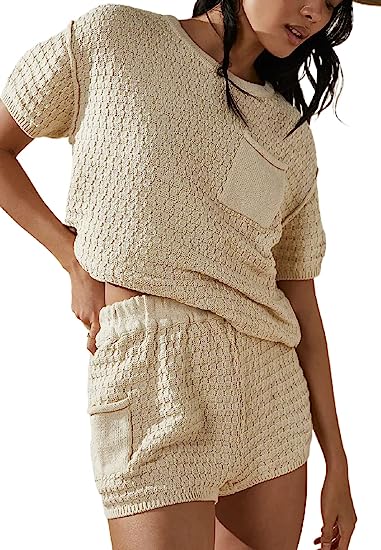 Women Knitted Two Piece Sweater Set