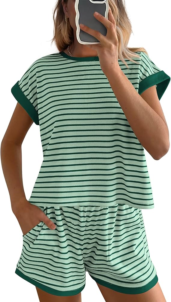 Limited time sale🔥Womens Striped Knit Sets 2 Piece Outfits
