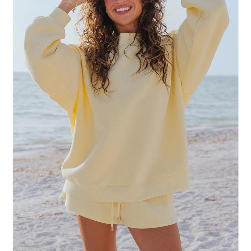 Women 2 Piece Outfits Sweat Shorts Sets