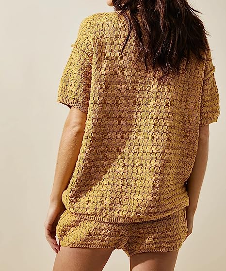 Women Knitted Two Piece Sweater Set