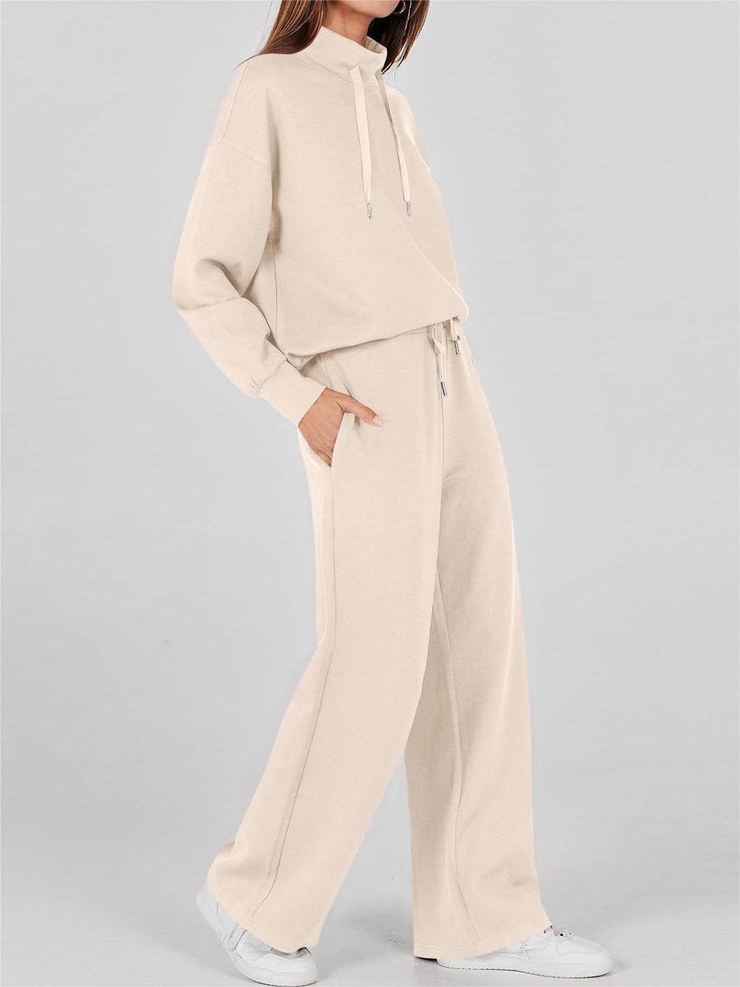 Womens 2 Piece Outfits Sweatsuit Set Drawstring Sweatshirt Lounge Set(BUY 2 FREE SHIPPING)