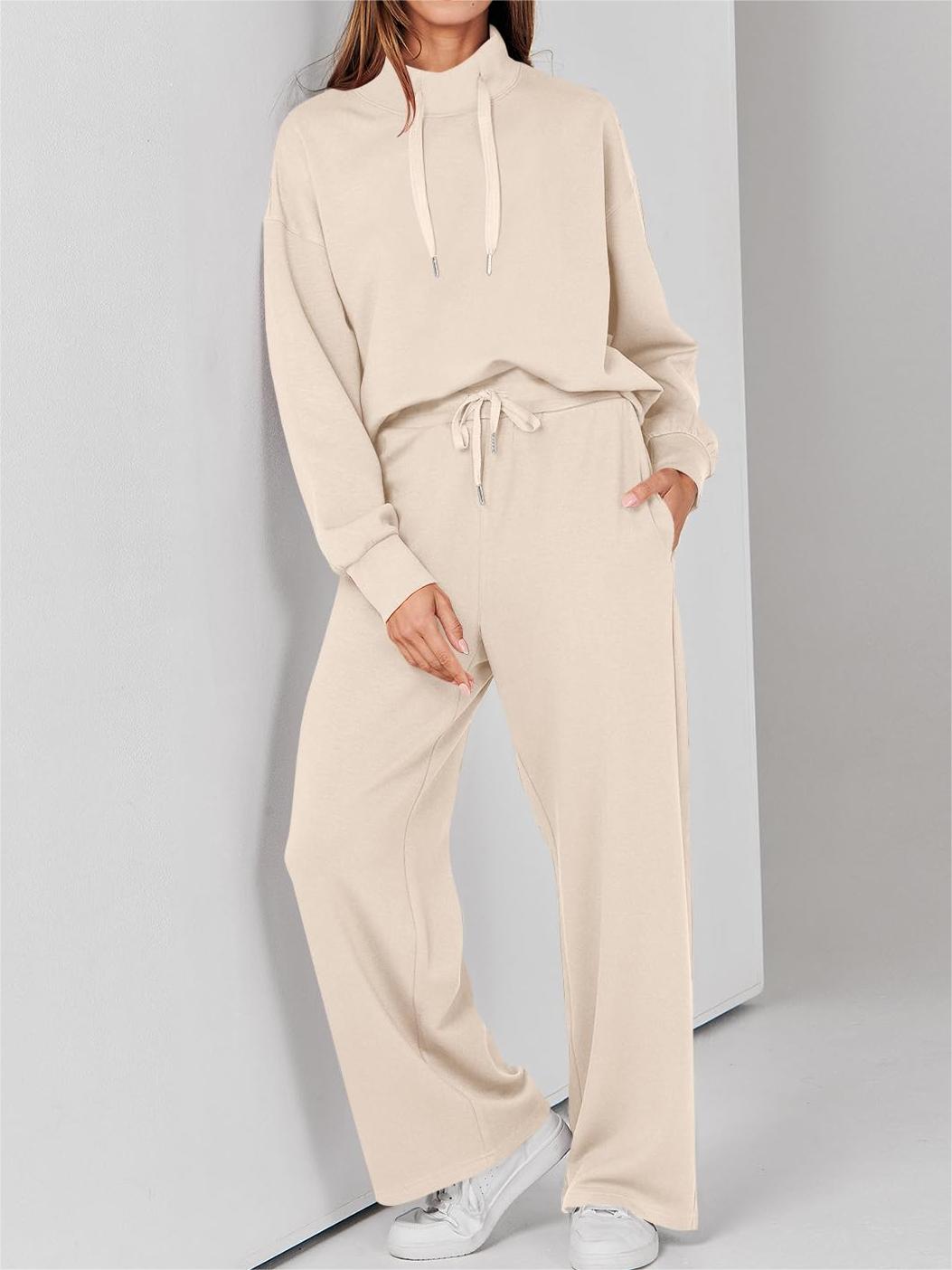 Womens 2 Piece Outfits Sweatsuit Set Drawstring Sweatshirt Lounge Set(BUY 2 FREE SHIPPING)