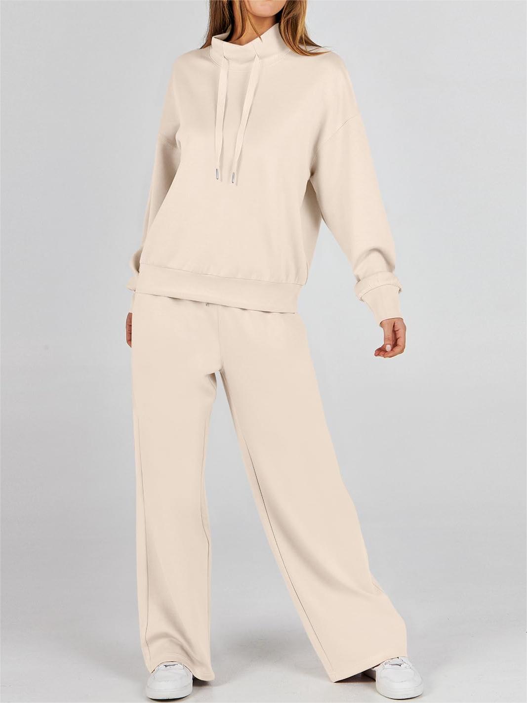 Womens 2 Piece Outfits Sweatsuit Set Drawstring Sweatshirt Lounge Set(BUY 2 FREE SHIPPING)
