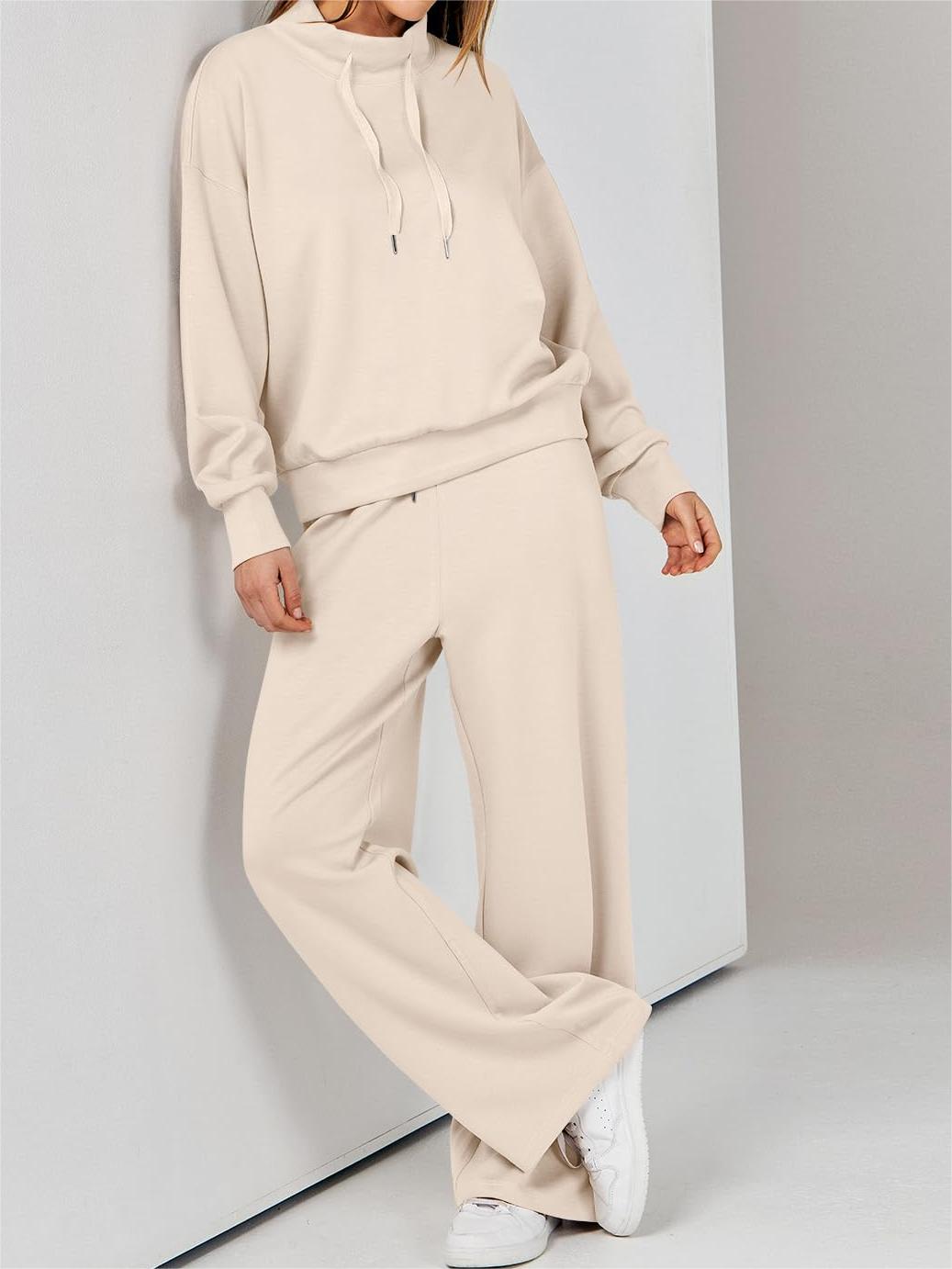 Womens 2 Piece Outfits Sweatsuit Set Drawstring Sweatshirt Lounge Set(BUY 2 FREE SHIPPING)