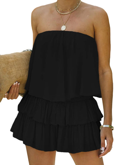 Women's Summer Style Off-The-Shoulder Smocked Romper