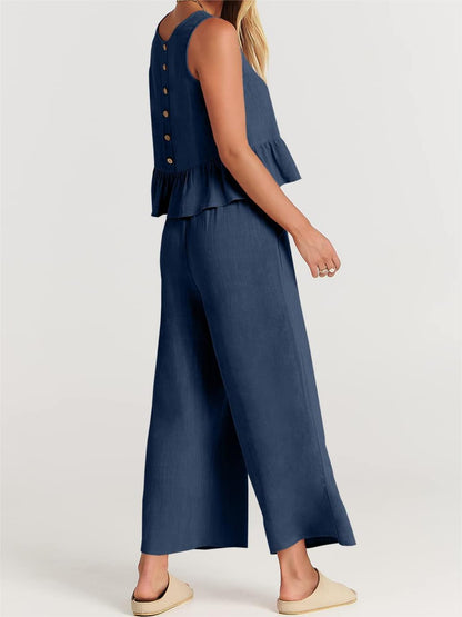 2024 Women's Summer 2 Pieces Outfits - Lounge Set with Pockets
