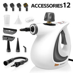 Redhut [2026] Handheld Pressurized Multifunctional Steam Cleaner, equipped with 12 accessories, powerful and efficient.
