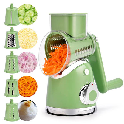 SUSTEAS Rotary Cheese Grater with 5 Blades & Suction Base