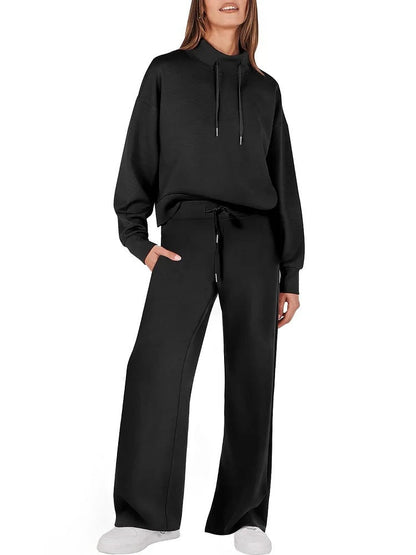 Womens 2 Piece Outfits Sweatsuit Set Drawstring Sweatshirt Lounge Set(BUY 2 FREE SHIPPING)